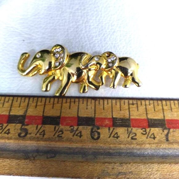 Mom & Baby Elephant Antique Pinback Retro Pin Vintage jewelry gift - Picture 7 of 7